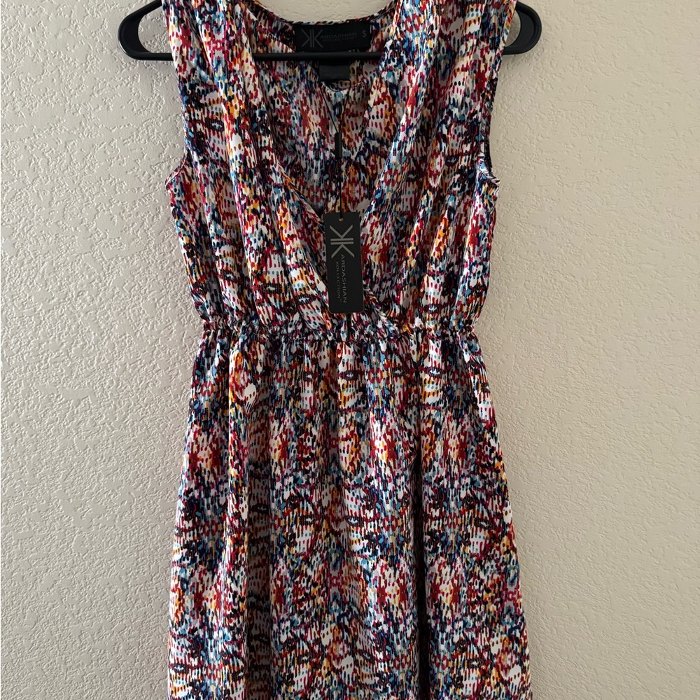 Kardashian Kollection Colorful Patterned Midi Dress